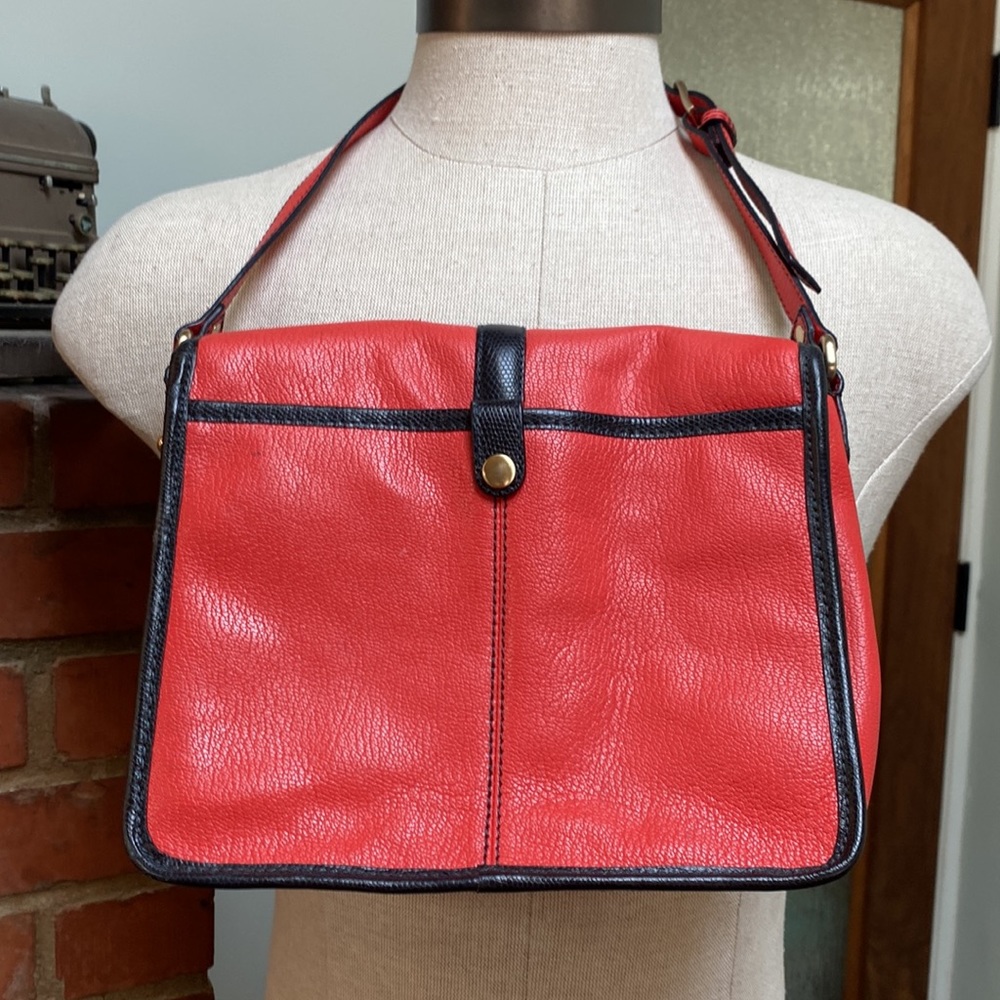 Anthropologie Red leather bow shoulder bag - Picture 3 of 9